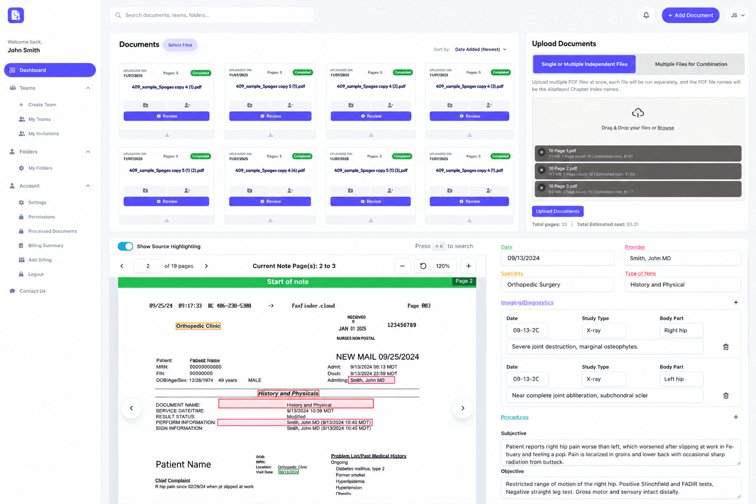ChartBriefs dashboard