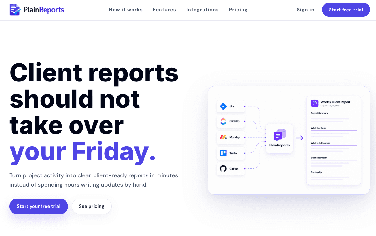 PlainReports dashboard